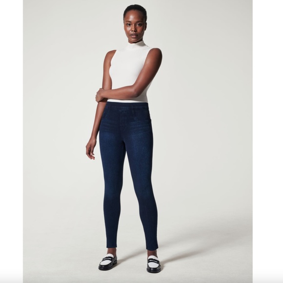 SPANX Jean-ish Ankle Leggings, Twilight Rinse, Size XL - Picture 1 of 8